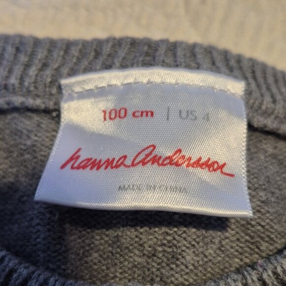 Hanna Andersson girls size 100 or 4 gray cardigan with rainbow star design guc - Picture 3 of 5